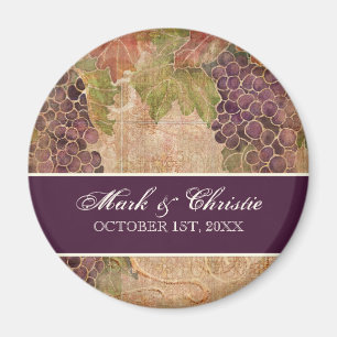 Aged Grape Vineyard Wedding Magnet Magneet