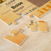 Aged Idaho State Pride Map Silhouette Legpuzzel (Zijkant)