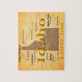 Aged Idaho State Pride Map Silhouette Legpuzzel (Verticaal)