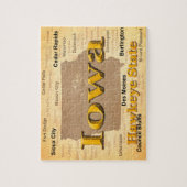 Aged Iowa State Pride Map Silhouette Legpuzzel (Verticaal)