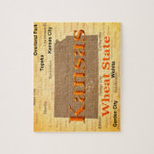 Aged Kansas State Pride Map Silhouette Legpuzzel (Verticaal)