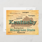 Aged Kentucky State Pride Map Silhouette Briefkaart (Voorkant / Achterkant)