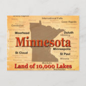 Aged Minnesota State Pride Map Briefkaart (Voorkant)