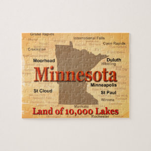 Aged Minnesota State Pride Map Legpuzzel