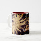 Aged Sepia Dahlia Flower Personalized Tweekleurige Koffiemok (Voorkant links)