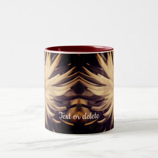 Aged Sepia Dahlia Flower Personalized Tweekleurige Koffiemok (Center)