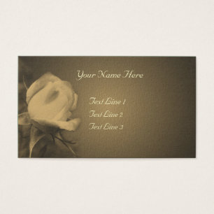 Aged Sepia Rosebud Flower Visitekaartjes