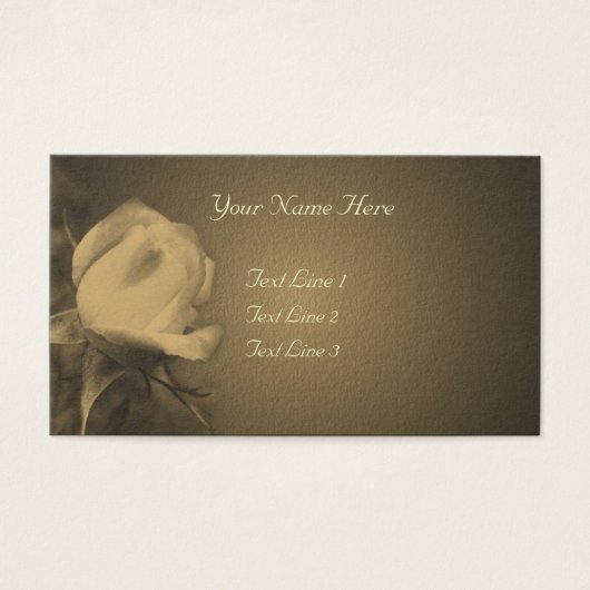 Aged Sepia Rosebud Flower Visitekaartjes (Voorkant)