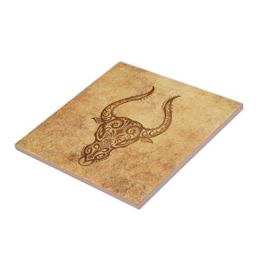  Aged Taurus Zodiac Tegeltje (Zijkant)