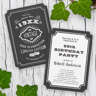 Aged to Perfection Elegant Verjaardagsfeest Kaart