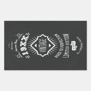 Aged to Perfection Elegant Verjaardagsfeest Rechthoekige Sticker