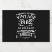 Aged to Perfection Gepersonaliseerde  Verjaardag Likeurfles Etiket (Enkel label)