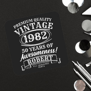 Aged to Perfection Gepersonaliseerde  Verjaardag Vierkante Kartonnen Onderzetter