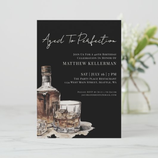 Aged To Perfection Men's Birthday Party Kaart (Staand voorkant)