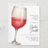 Aged to perfection red wine birthday party kaart (Voorkant)