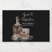 Aged To Perfection Whiskey Men's Birthday Party Likeurfles Etiket (Enkel label)
