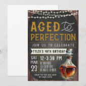 Aged to Perfection Whiskey Verjaardag Uitnodiging (Voorkant / Achterkant)