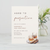 Aged to Perfection Whisky & Cigars Birthday Kaart (Staand voorkant)