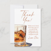 Aged To Perfection Whisky Glass Birthday Party Bedankkaart (Voorkant)