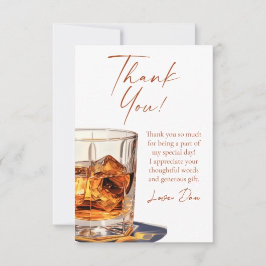 Aged To Perfection Whisky Glass Birthday Party Bedankkaart (Voorkant)