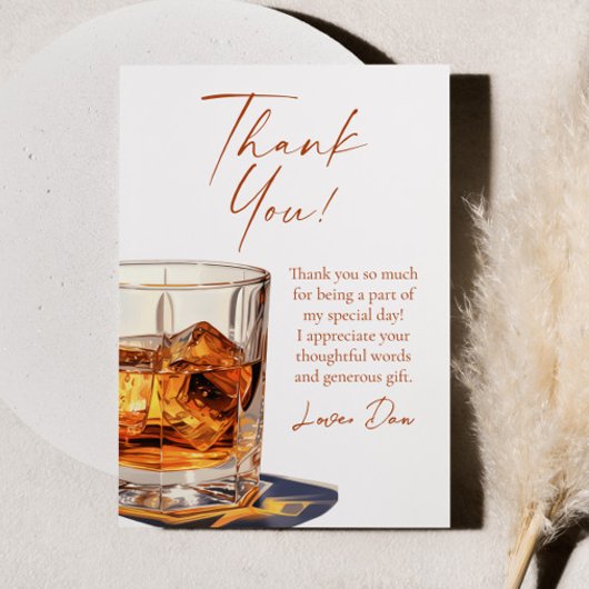 Aged To Perfection Whisky Glass Birthday Party Bedankkaart