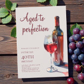 Aged to Perfection Wine Adult 40th Birthday Party Kaart