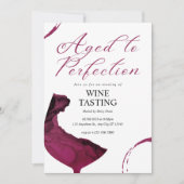 Aged To Perfection Wine Tasting Invite Kaart (Voorkant)