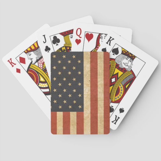 Aged USA Flag Army Boot Camp Soldaat Pokerkaarten (Achterkant)