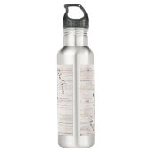 Aged Wood Monogram Naam Floral Fox Waterfles (Achterkant)