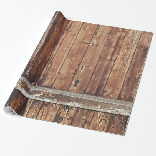 Aged Wooden Fence Cadeaupapier (Uitgerold)