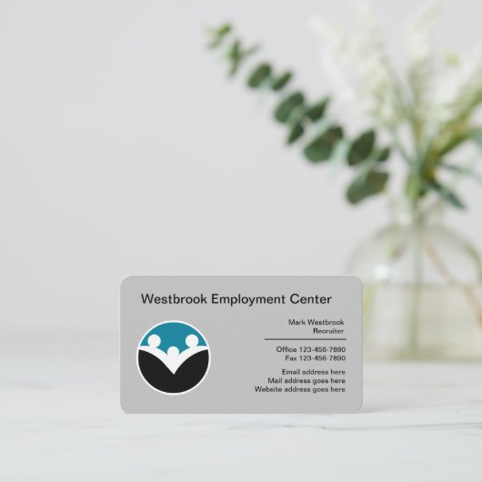 Agence de l'emploi Cartes de visite Conception mod (Debout devant)