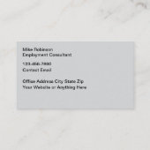Agence de l'emploi Recruteur Cartes de visite (Dos)