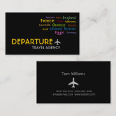 Agence de voyage, Agent, Carte de visite de vacanc (Devant / Derrière)