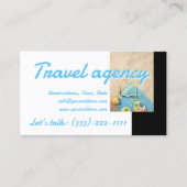 Agence de Voyage Beach Time Carte de visite noir b (Devant)