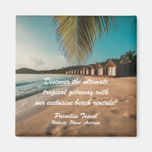 Agence de voyages Marketing Aimant Tropical (Devant)