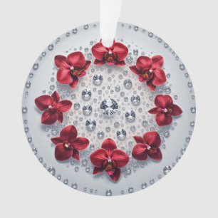 Agencement floral élégant avec orchidées rouges