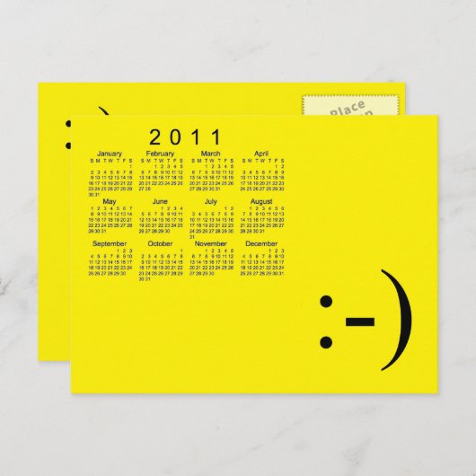 Agenda 2011 van de Mini Briefkaart (Voorkant / Achterkant)