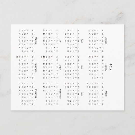 Agenda 2014 briefkaart (Voorkant)