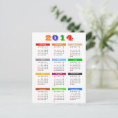 Agenda 2014 - Standaard meerdere kleuren Briefkaart (Staand voorkant)