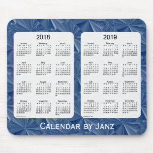 Agenda 2018-2019 van Janz Mousepad over blauwe dia Muismat