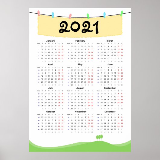 Agenda 2021-Poster - Maandag begin Poster (Voorkant)