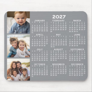 Agenda 2023 met 3 fotocollage - taupe muismat