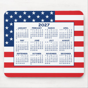 Agenda 2023 met Amerikaanse vlag - Rood wit blauw Muismat