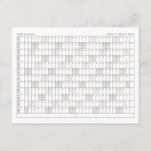 Agenda 2024 jaar Kantoor organisatie planning Briefkaart (Voorkant)