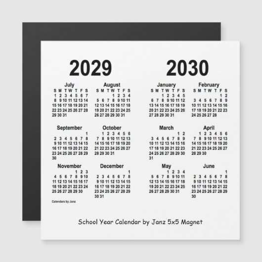 Agenda 2029-2030 van het Witte Schooljaar van Janz (Voorkant / Achterkant)