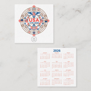 Agenda 250-jarig bestaan Amerika Vierkante Visitekaartje