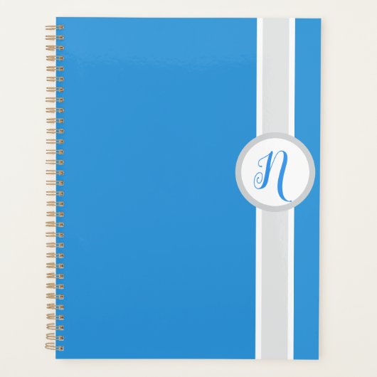Agenda à monogramme bleu joli (Devant)