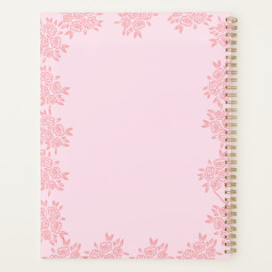 Agenda à spirale rigide floral rose élégant 2027