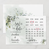 Agenda bewaart de datum Eucalyptusgroen Kaart (Voorkant / Achterkant)