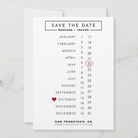 Agenda-bruiloft Opslaan datum Save The Date (Voorkant)